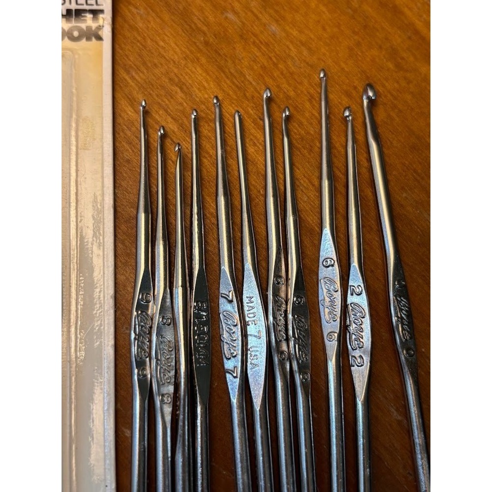 Vintage Boye Steel Crochet Hooks Lot USA Sizes 0 2 6 7 8 9 10 Lace Thread - Picture 7 of 9